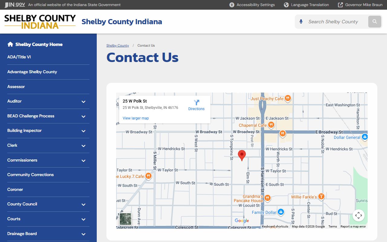 Avon Police Department population and jurisdiction page for background check records