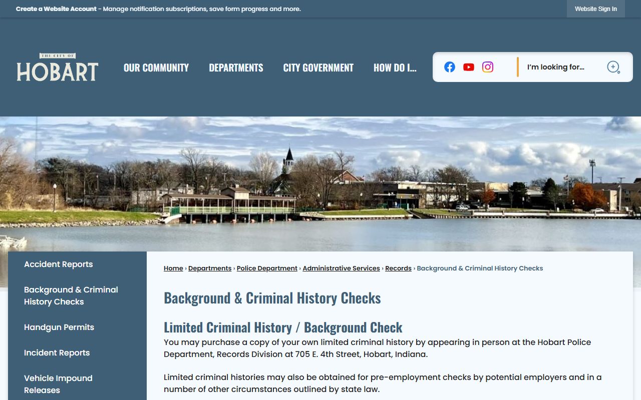 Hobart background and criminal history checks page