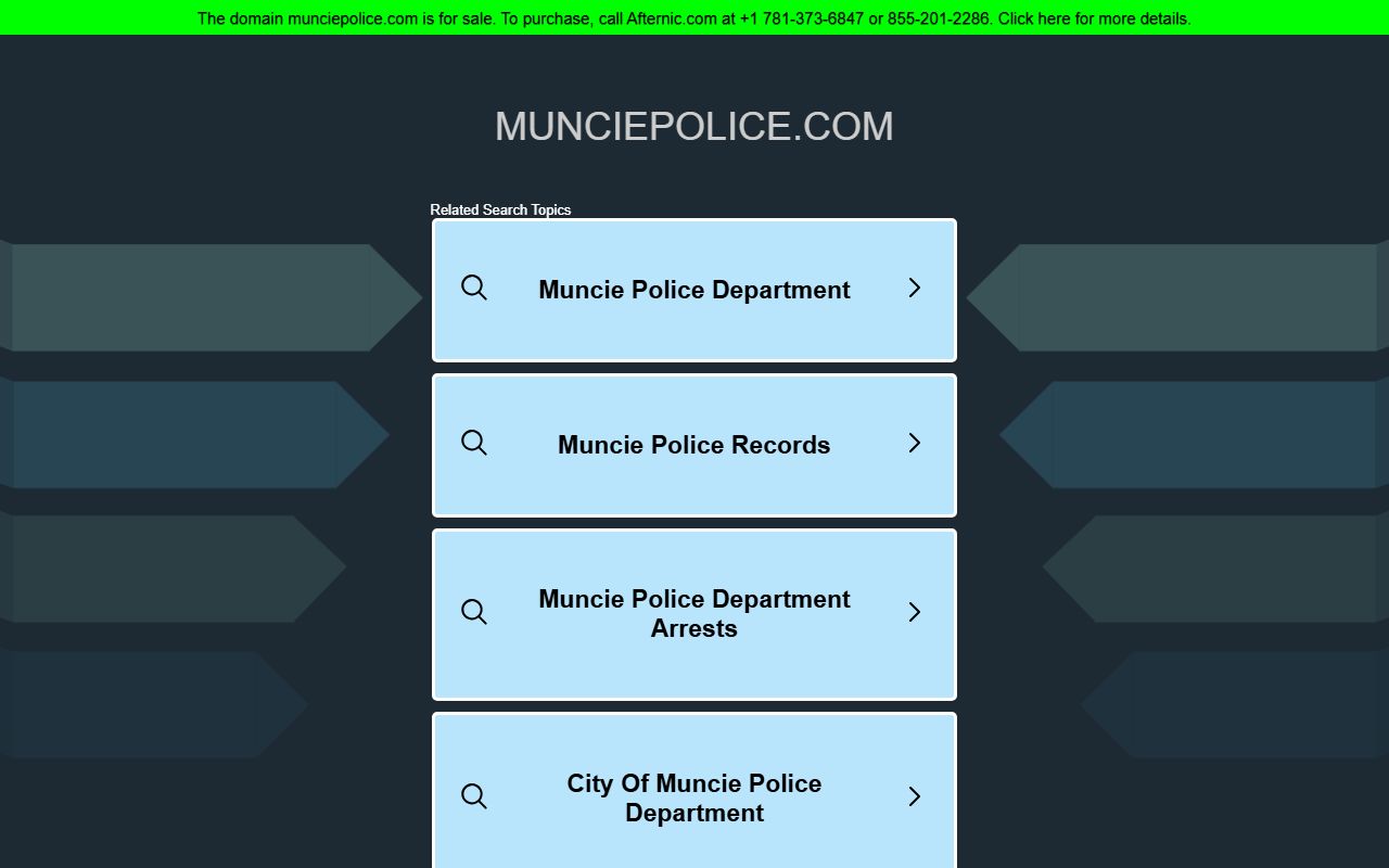 Muncie Police Department website for background check info