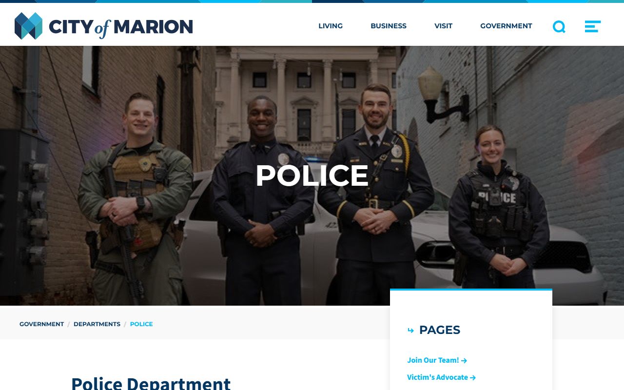 Marion Police Department website for background check records requests