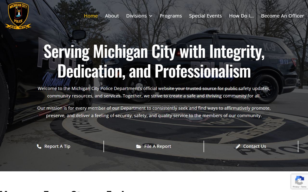 Michigan City Police Department background check services