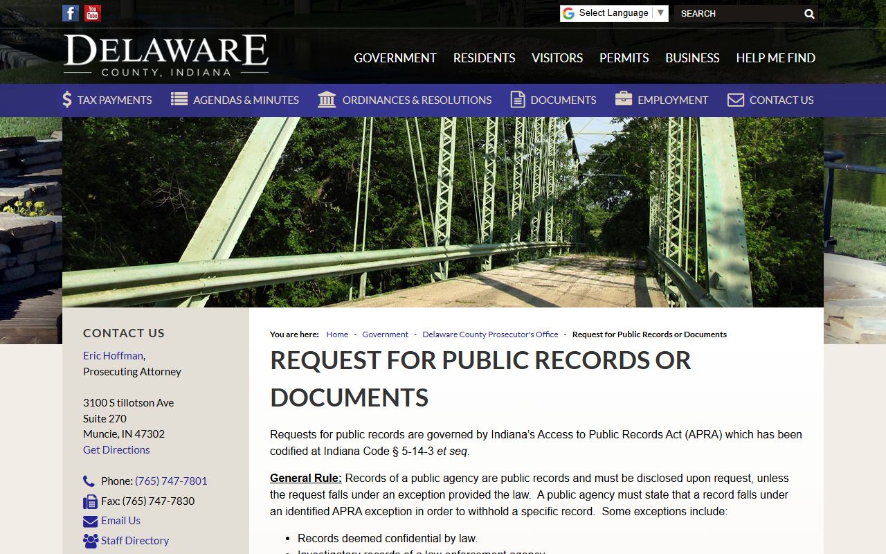 Delaware County public records for Muncie background checks