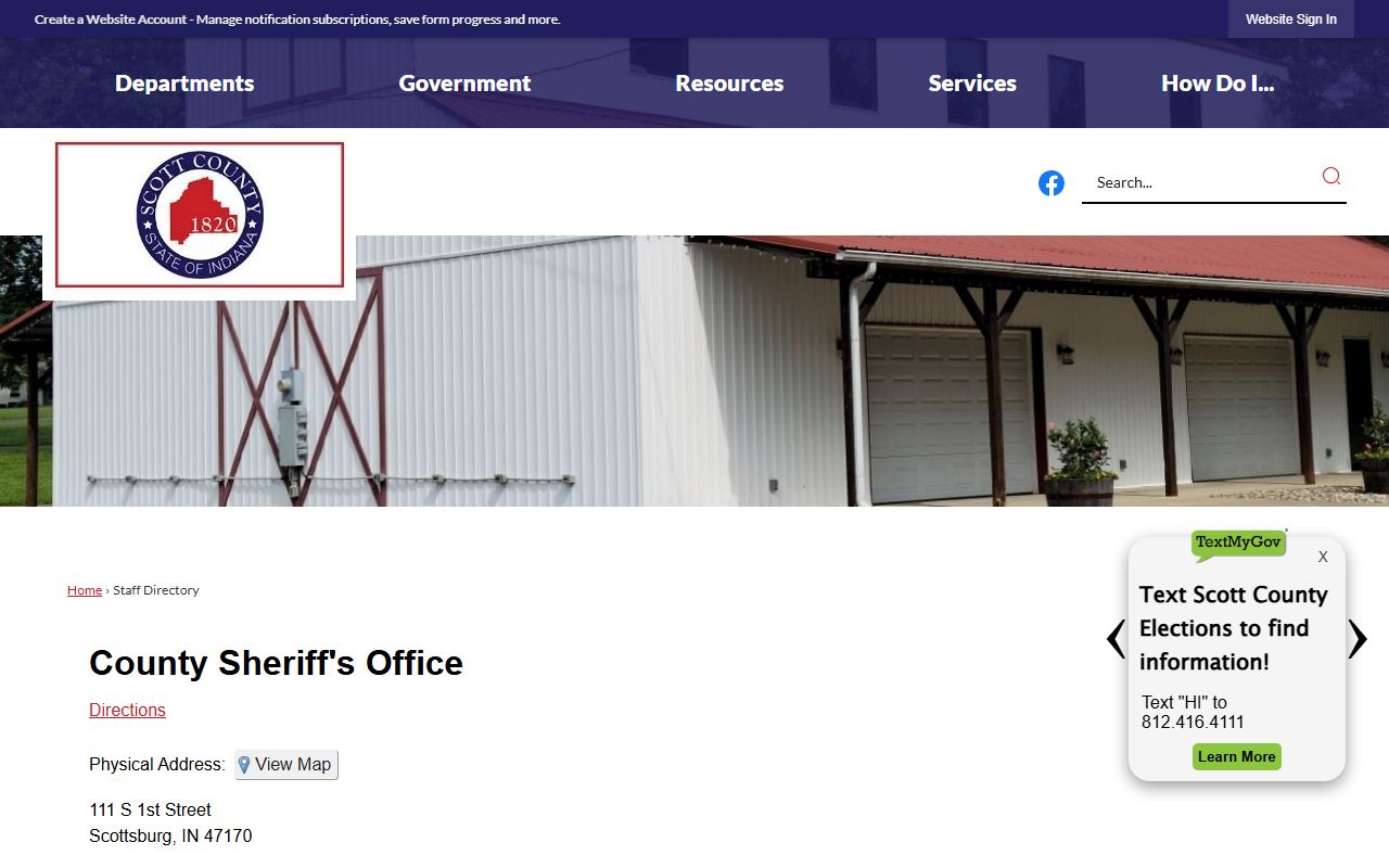 Perry County government website for background check records