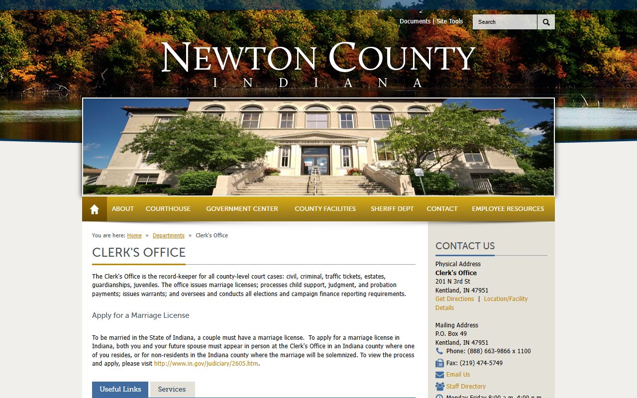 Newton County Clerk website for background check records