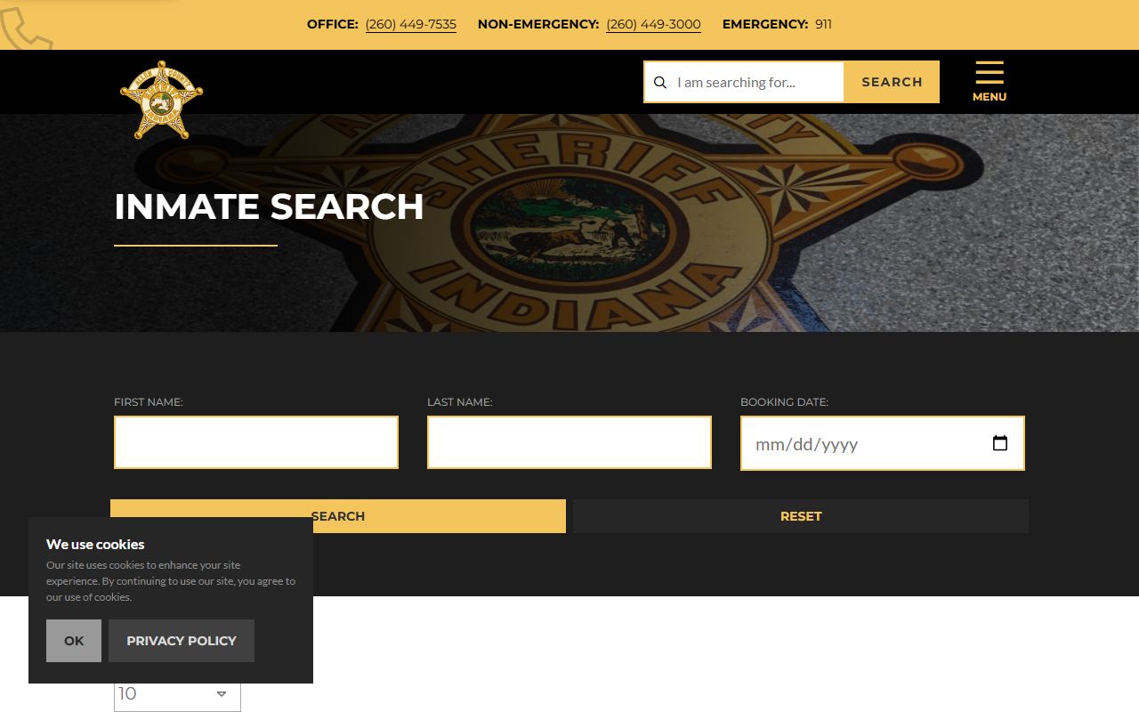 Allen County inmate search tool for background check
