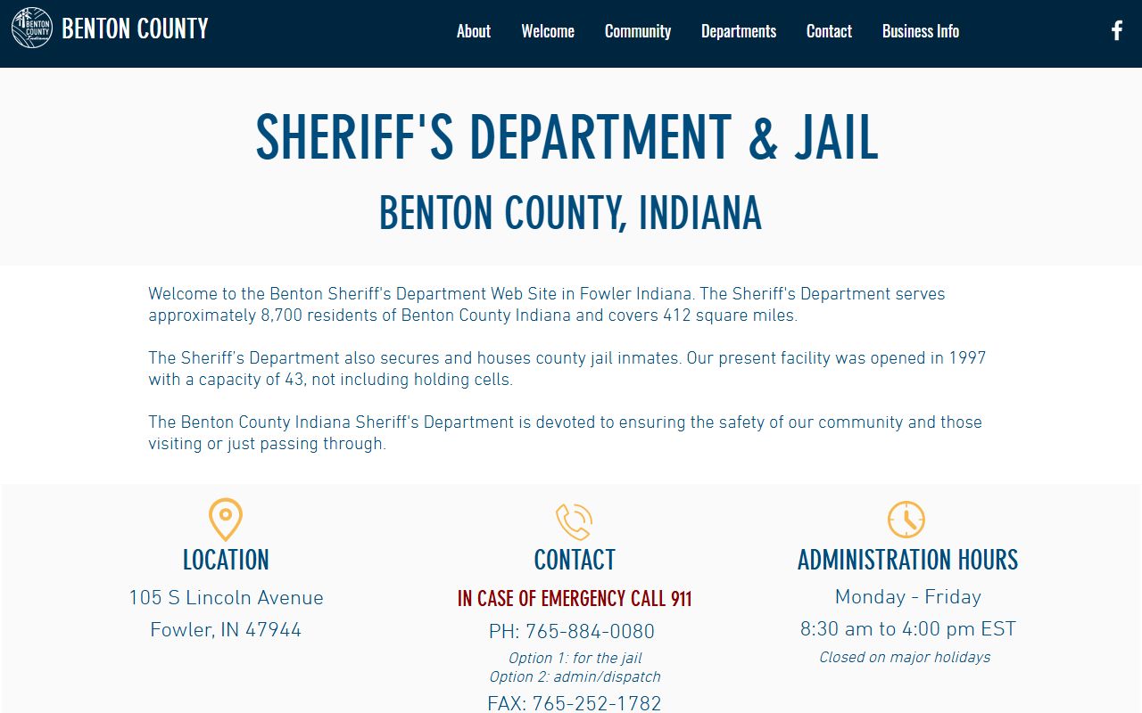 Benton County Sheriff website for background check records