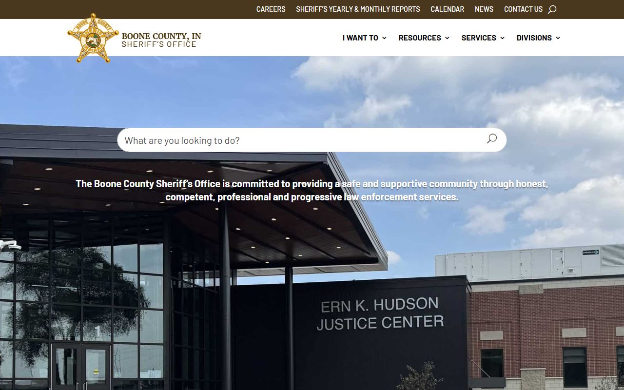 Boone County Sheriff website for background check records