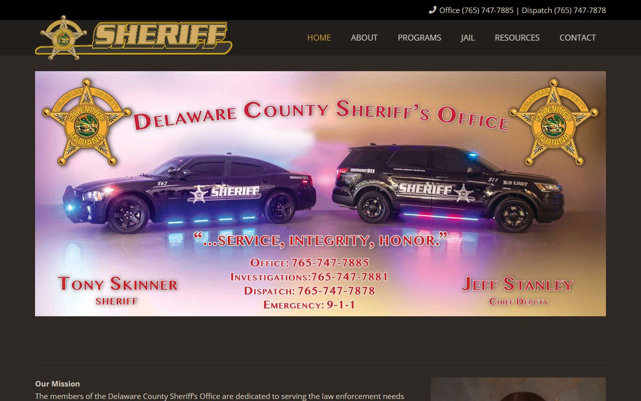 Delaware County Sheriff's Office website for background check services