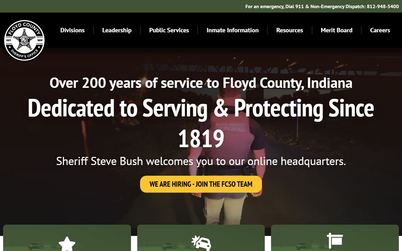 Floyd County Sheriff's Office website for background check information