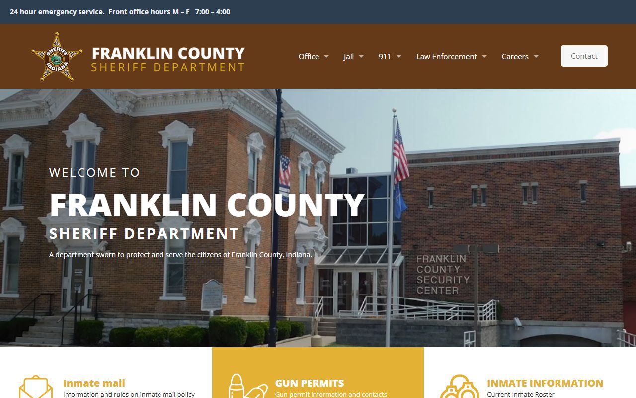Franklin County Sheriff website for background check records