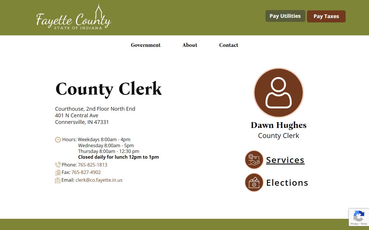 Fayette County Clerk's Office website for background check records