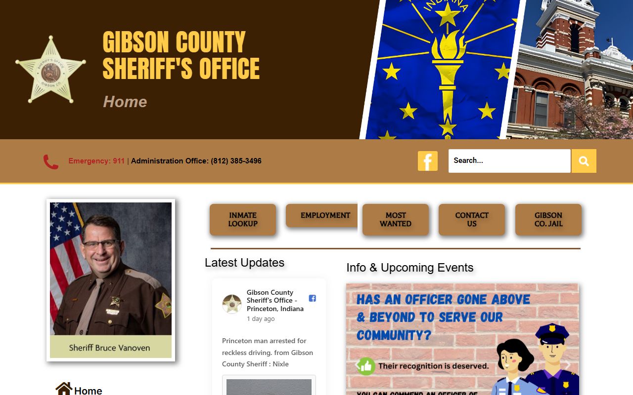 Gibson County Sheriff website for background check records