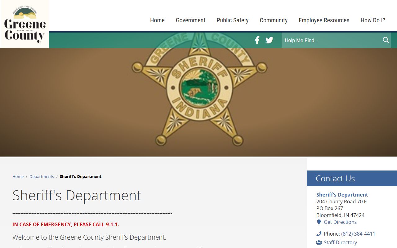 Greene County Sheriff website for background check records