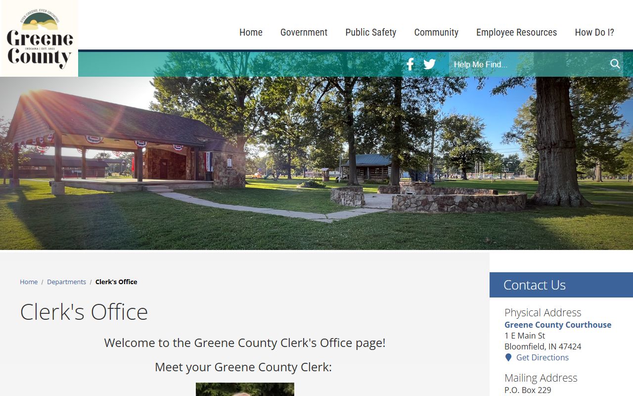 Greene County Clerk website for background check records