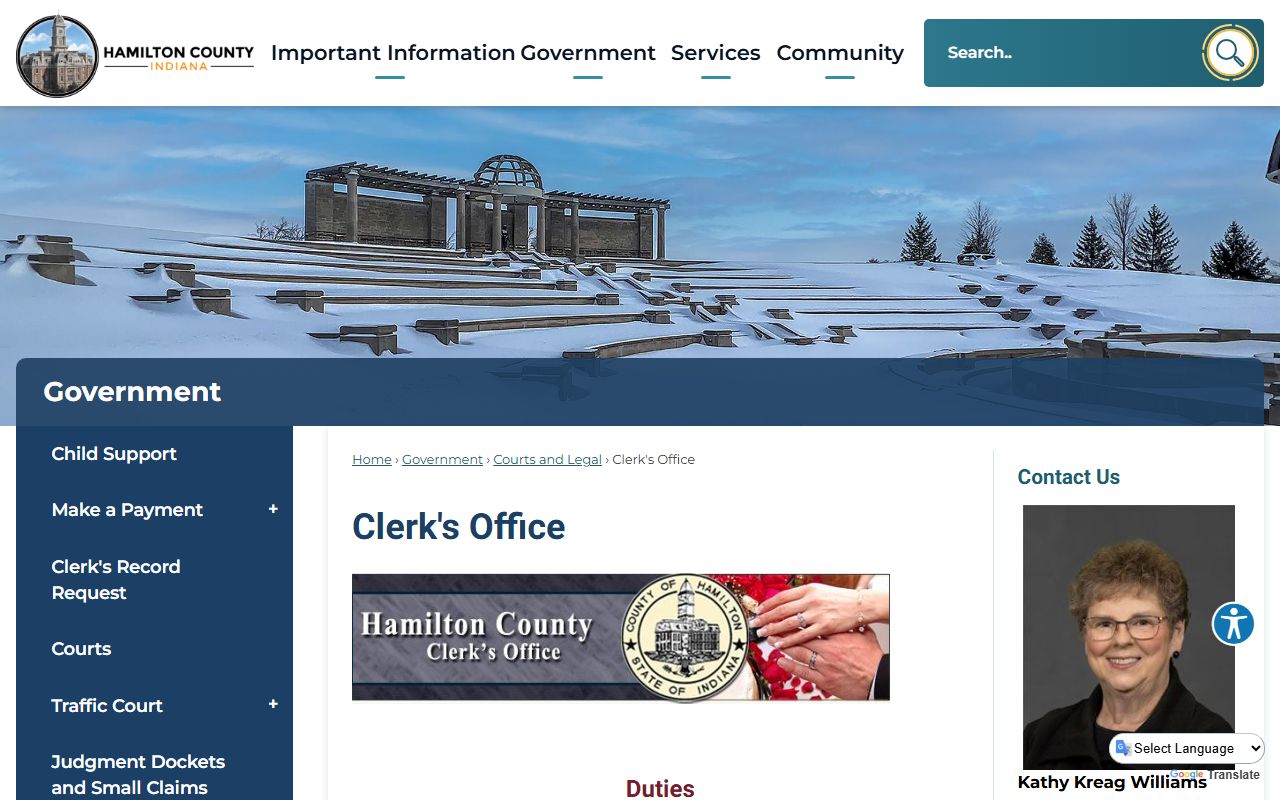 Hamilton County Clerk website for background check records