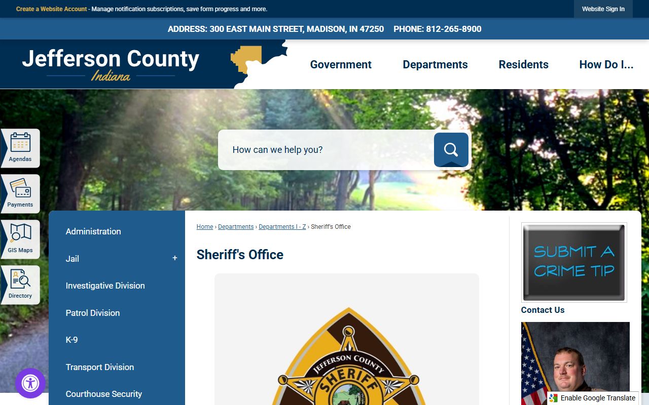 Jefferson County Sheriff website for background check records