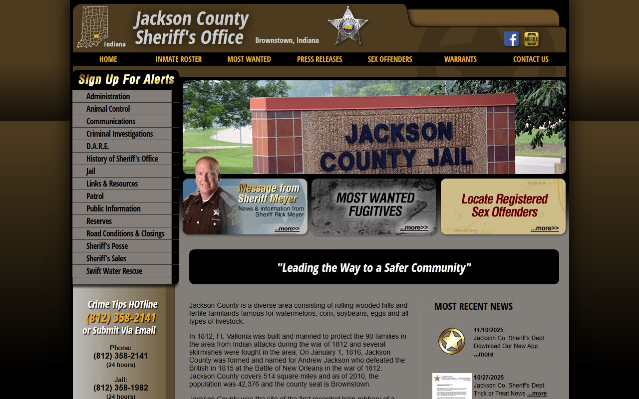 Jackson County Sheriff background check records page