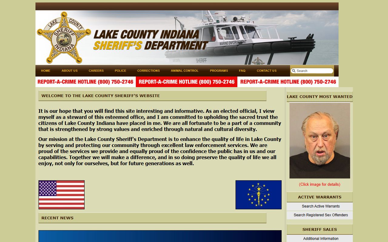 Lake County Sheriff website for background check records