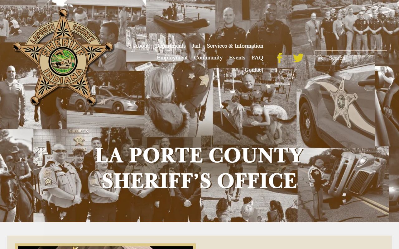 LaPorte County Sheriff website for background check records
