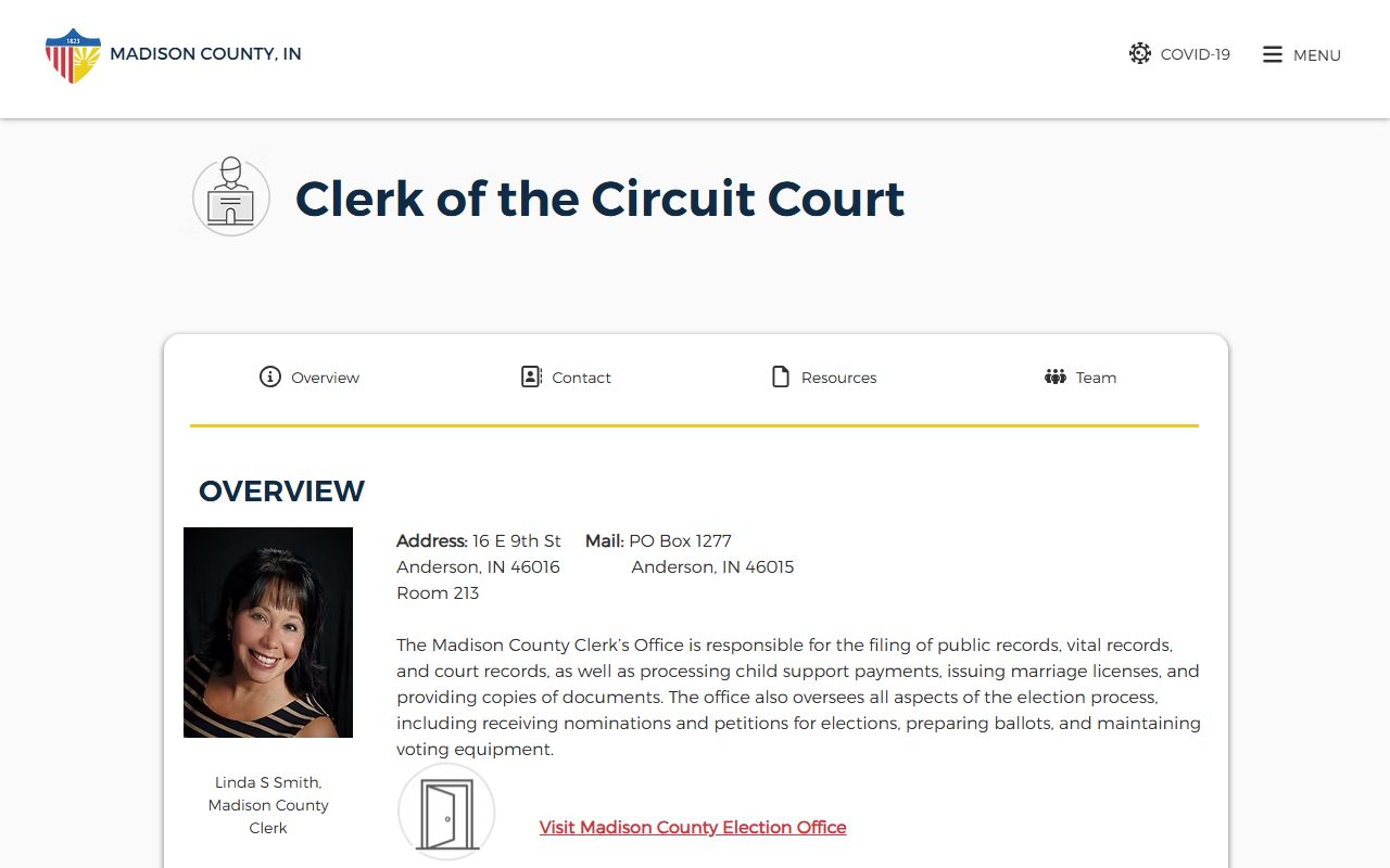 Madison County Clerk website for background check records