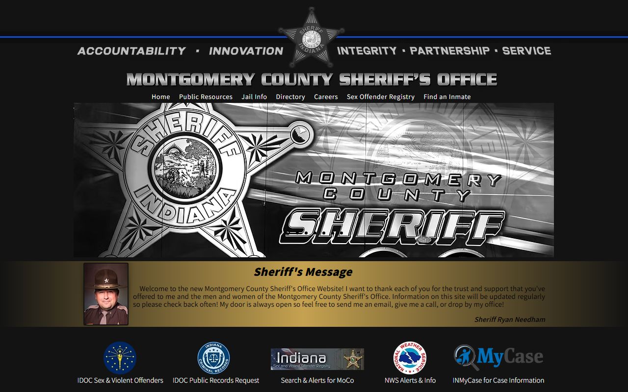 Montgomery County Sheriff office website for background check records