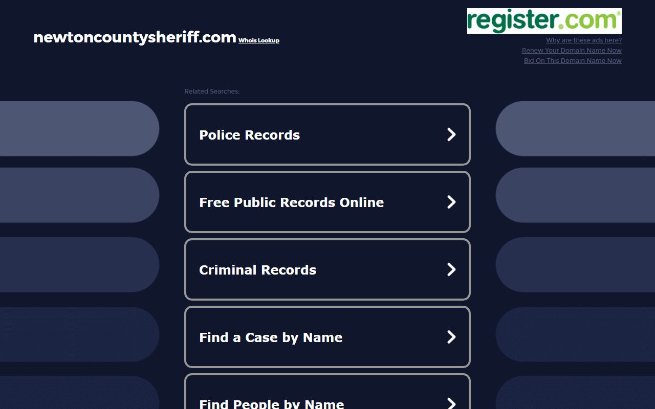 Newton County Sheriff website for background check records