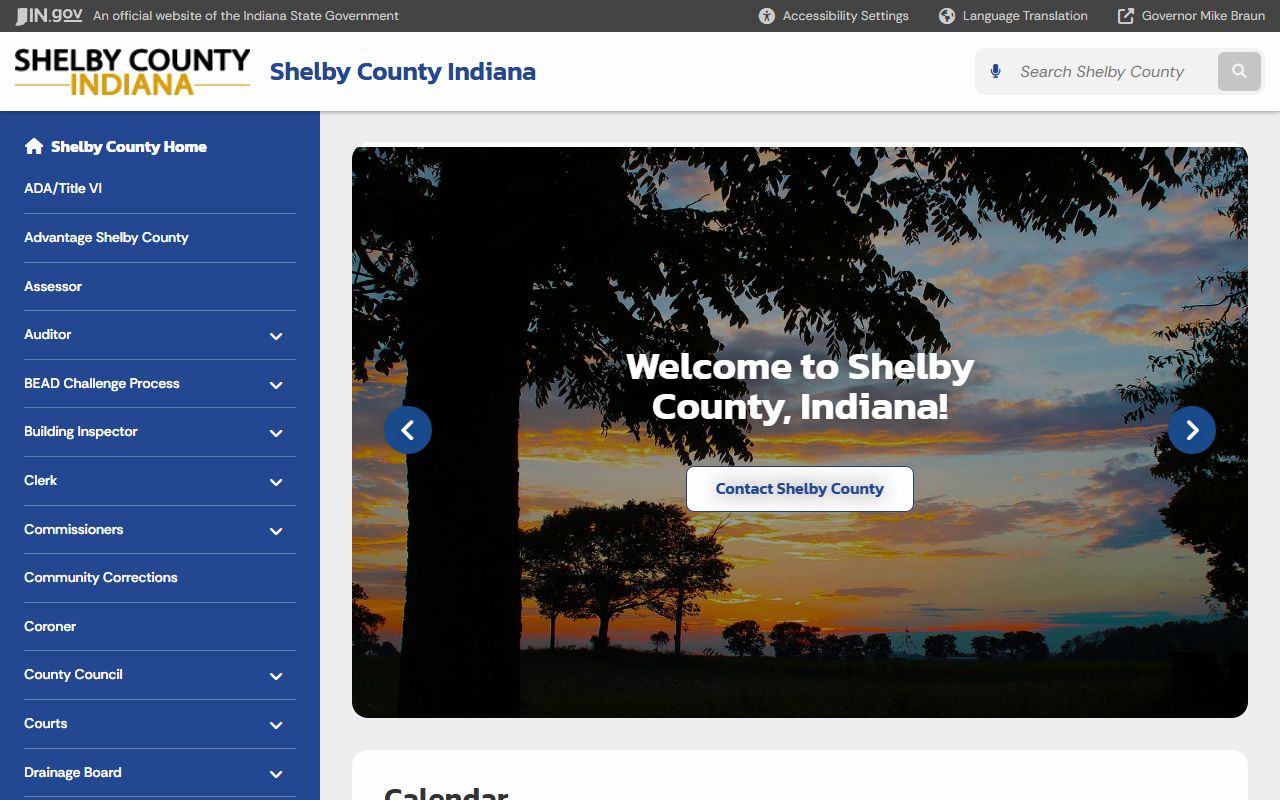 Shelby County Clerk's Office website for background check record requests