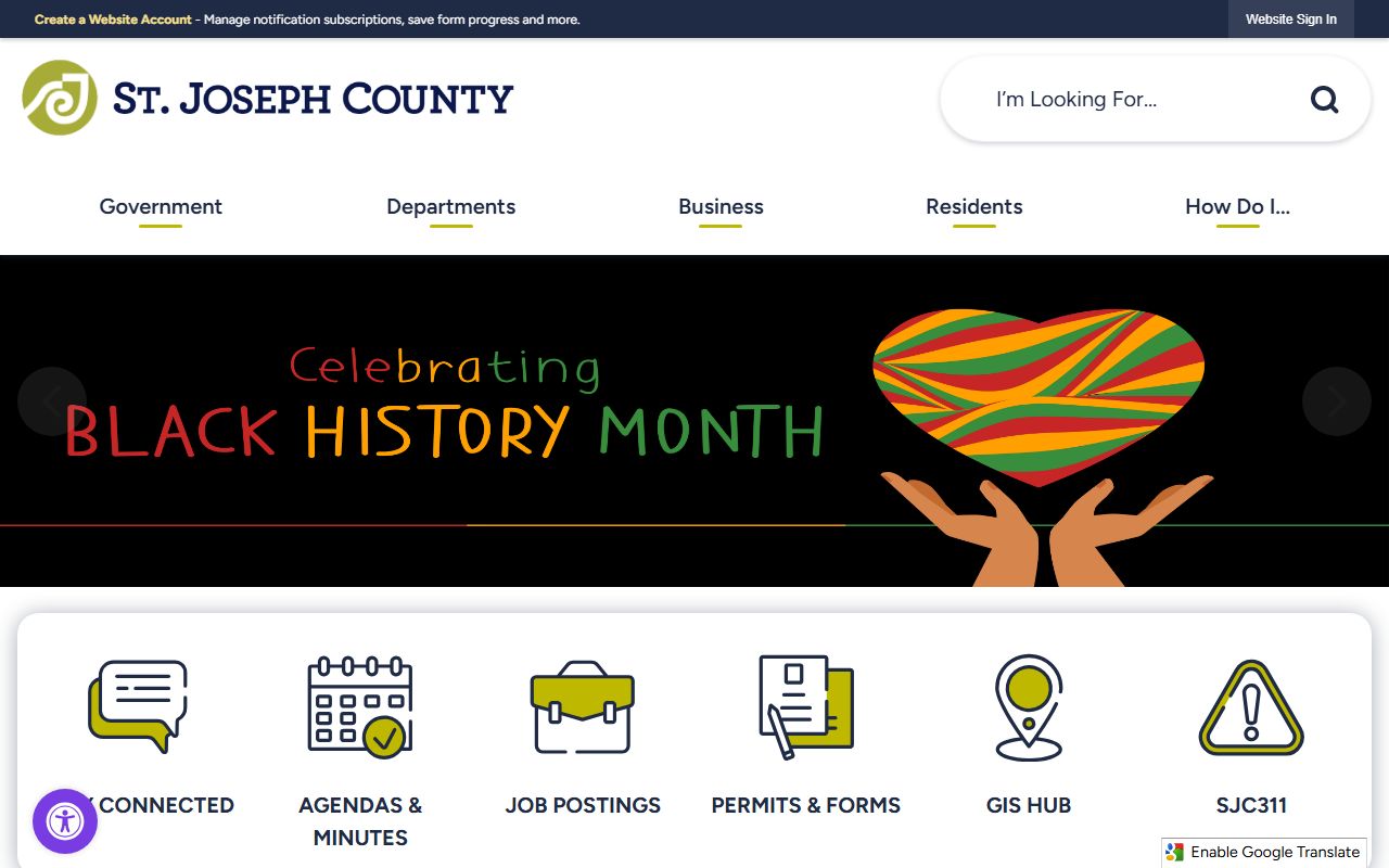 St. Joseph County Sheriff website for background check records