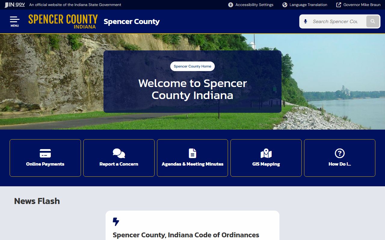 Spencer County Clerk website for background check records