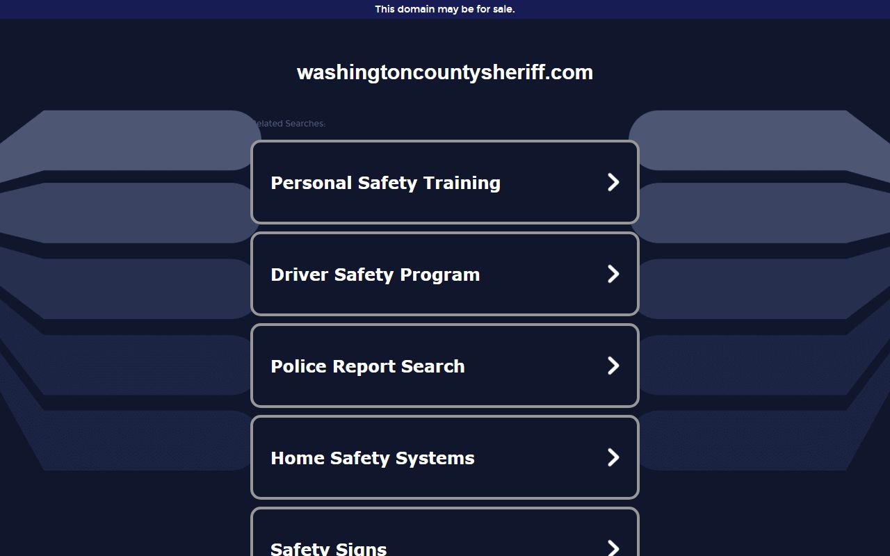 Washington County Sheriff website for background check records