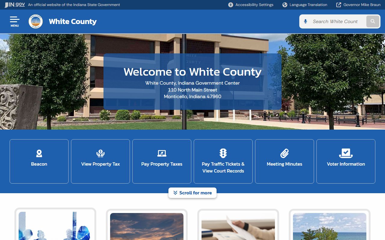 White County Clerk website for background check records